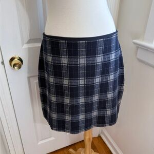 Calvin Klein Plaid Lined Mini Skirt | Size 14 | Flannel Feel, Zip Closure